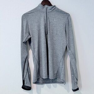 Nike Dri‑FIT Lightweight Half‑Zip Long Sleeve Running Top – Grey, Women’s M